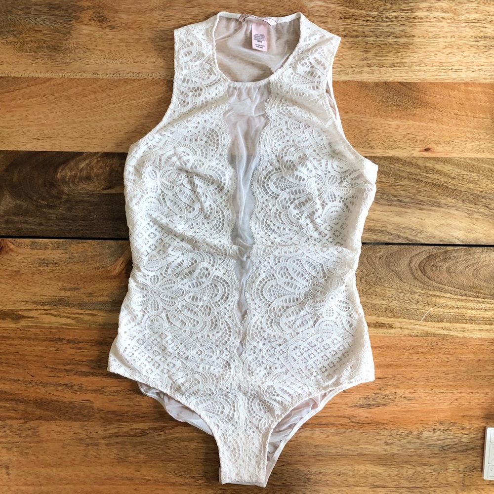 Brand new, cream lace bodysuit